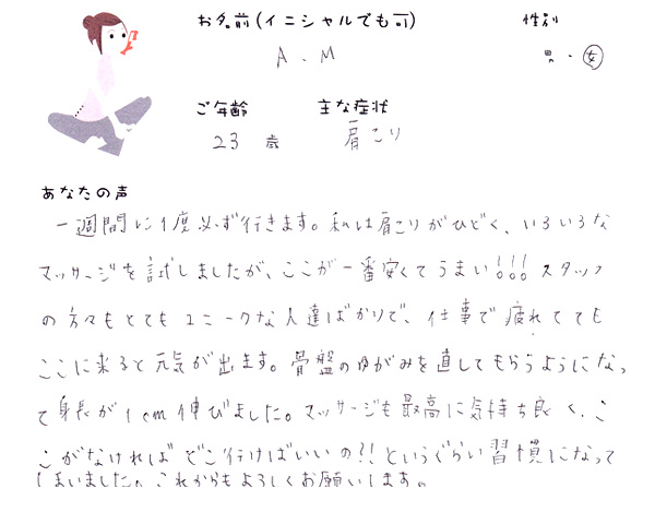 A.Mさん 23歳 女性