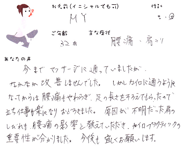M.Yさん 32歳 女性