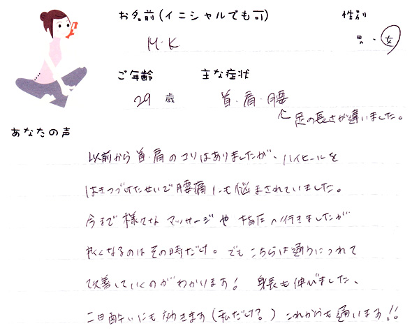 M.Kさん 29歳 女性
