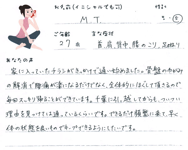 M.Tさん 27歳 女性