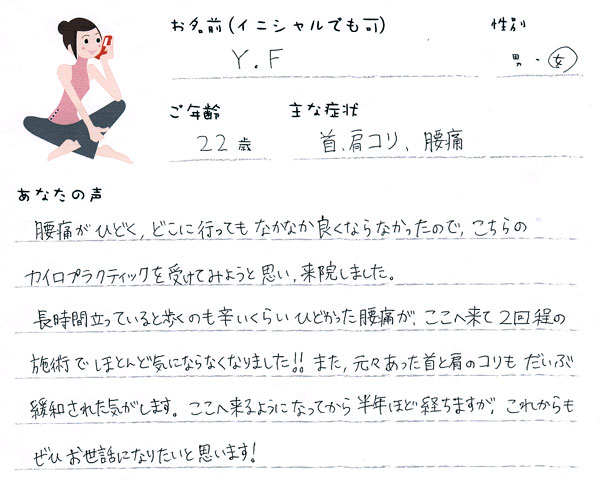 Y.Fさん 22歳 女性