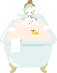 湯船に浸かるイラスト