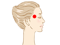こめかみの「太陽」と呼ばれるツボ